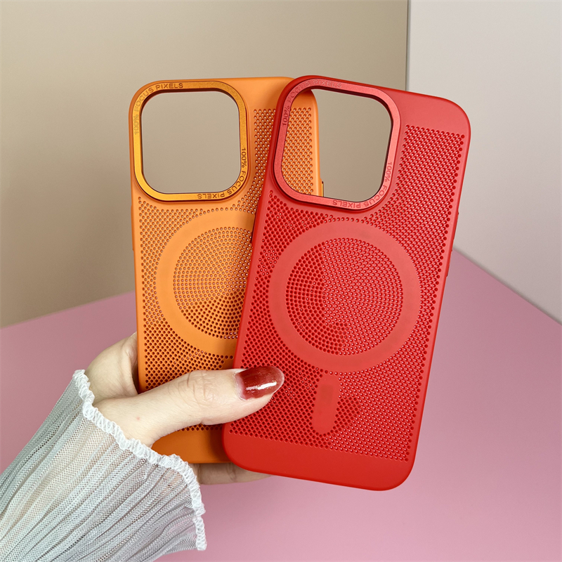 Magsafe Magnetic Suction Mobile Phone Case Anti-fall Heat Dissipation Net Protection Cover photo 4
