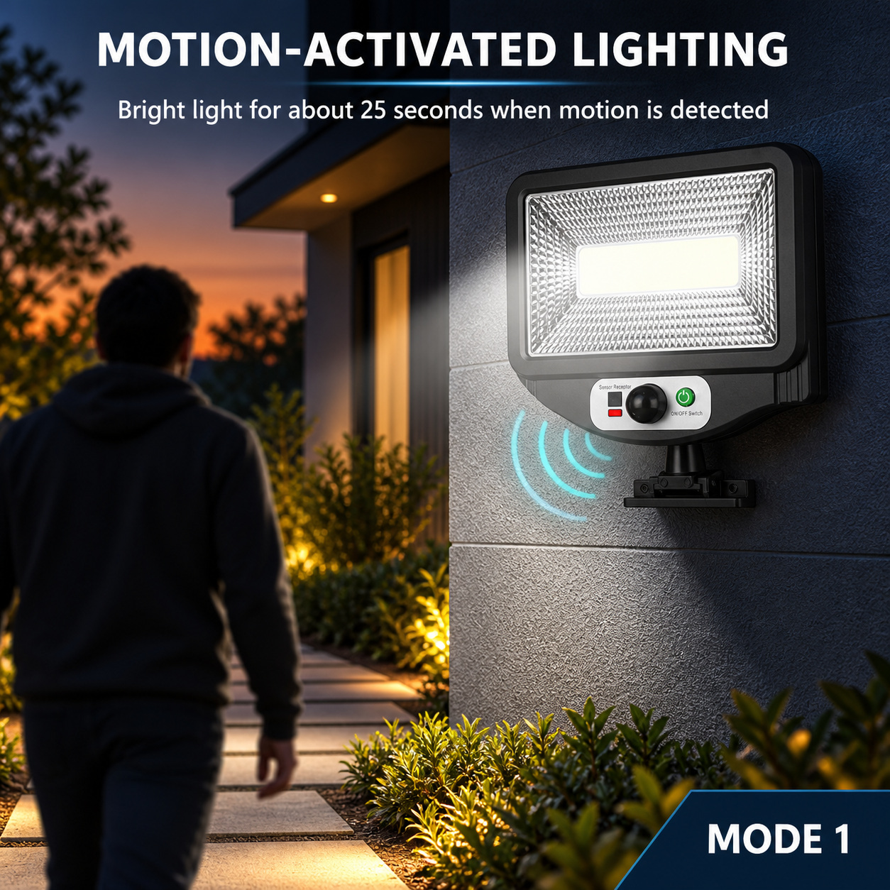 Solar Powered Rechargeable Motion Sensor COB LED Work Light 1500mAh For Auto W781 1 Remote photo 6