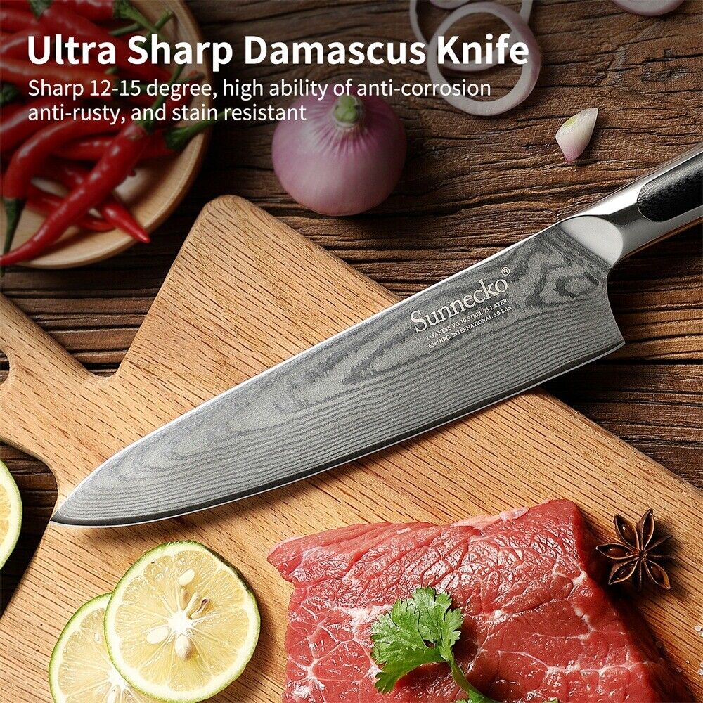 8 Inch Kitchen Chef Knife Japanese Damascus VG10 Steel Kiritsuke Meat Cutlery photo 5