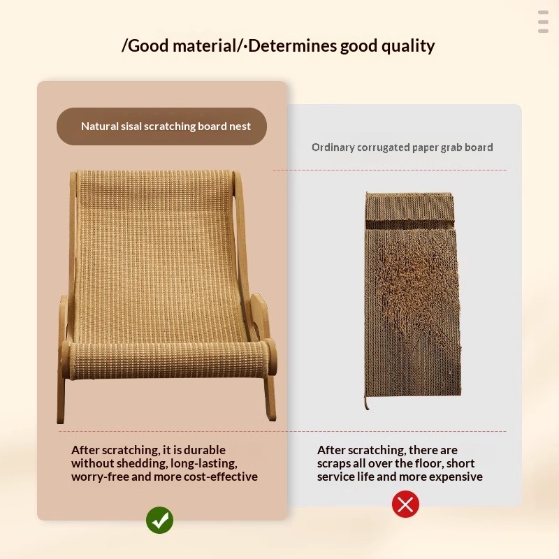 Sisal Cat Scratcher Bed Lounge, Wear-Resistant Low-Shedding Toy photo 6