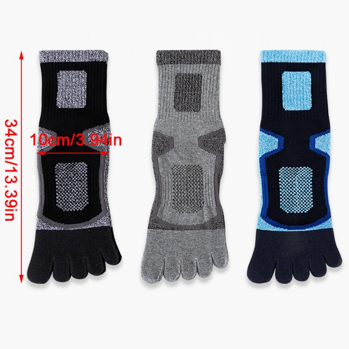 5Pairs Mens Cotton Blend Athletic Running Sports Socks Finger Toe Socks Toe Sock photo 5