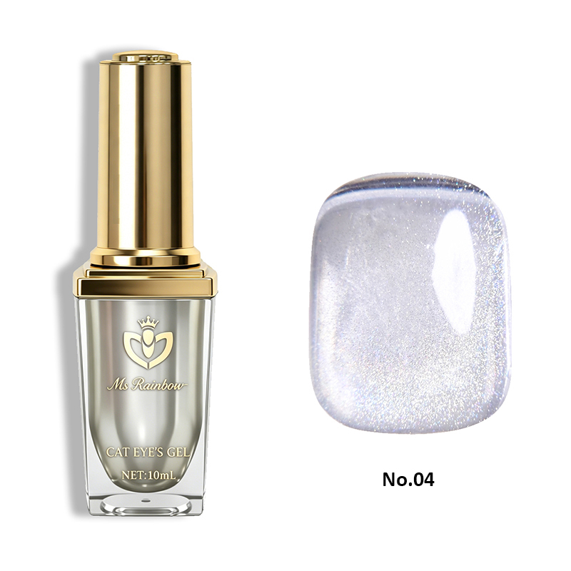 Ms Rainbow Starry Series 04 Clear Cat Eye Gel Polish, Glass Bead Shimmer Magnetic, Long Lasting Soak Off, Salon & Home Manicure, For DIY Nail Lovers photo 7