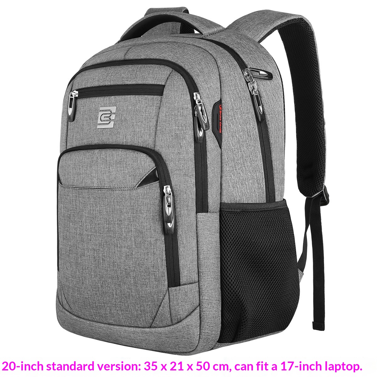 BC Men's Business Backpack Oxford Cloth Waterproof 16 Inch Large Capacity Multifunctional Computer Backpack Student Backpack Women's - Dark Grey Large Edition17-in photo 1