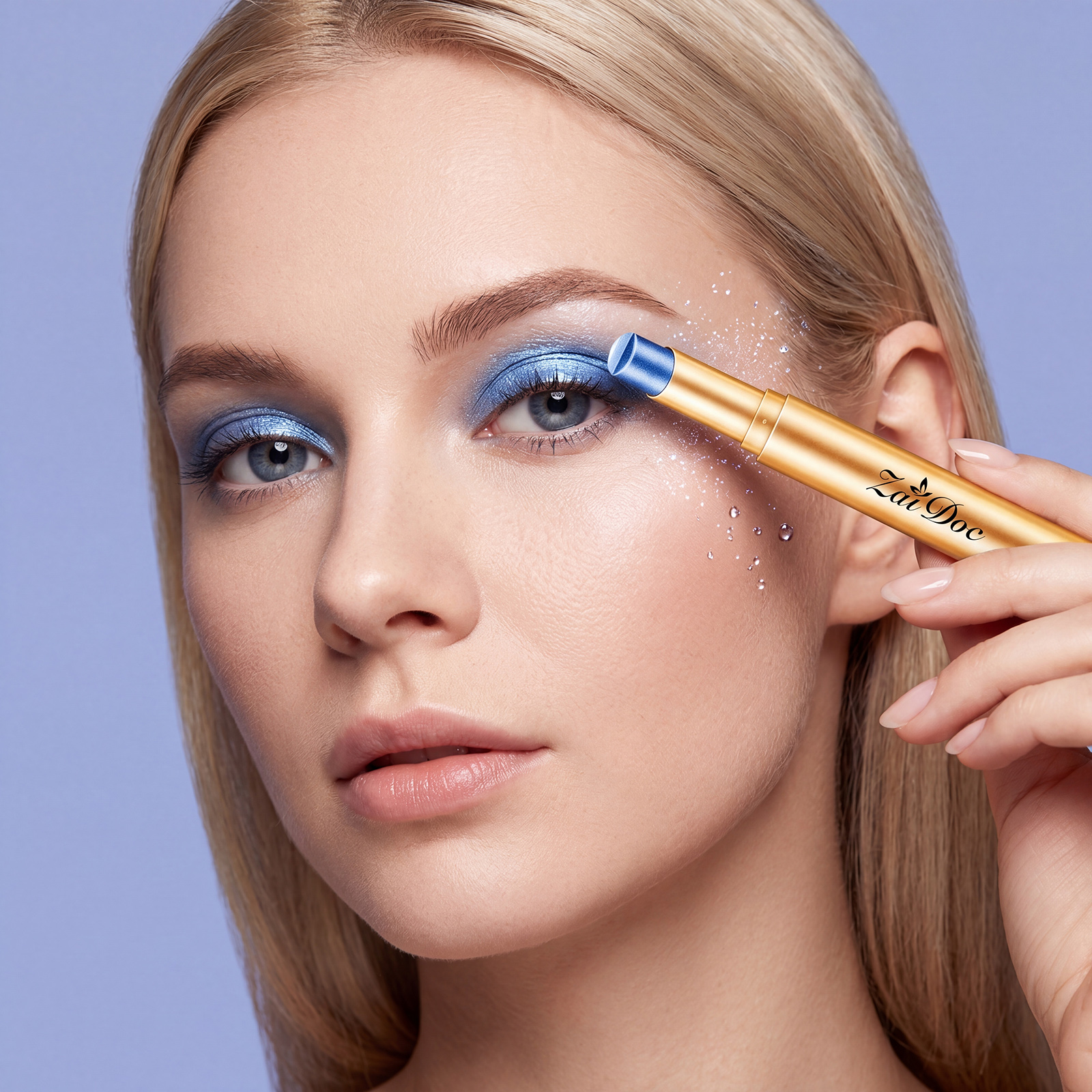 Makeup Eyeshadow Stick  Ice Crystal Grape Blue  3.5g 1box photo 3