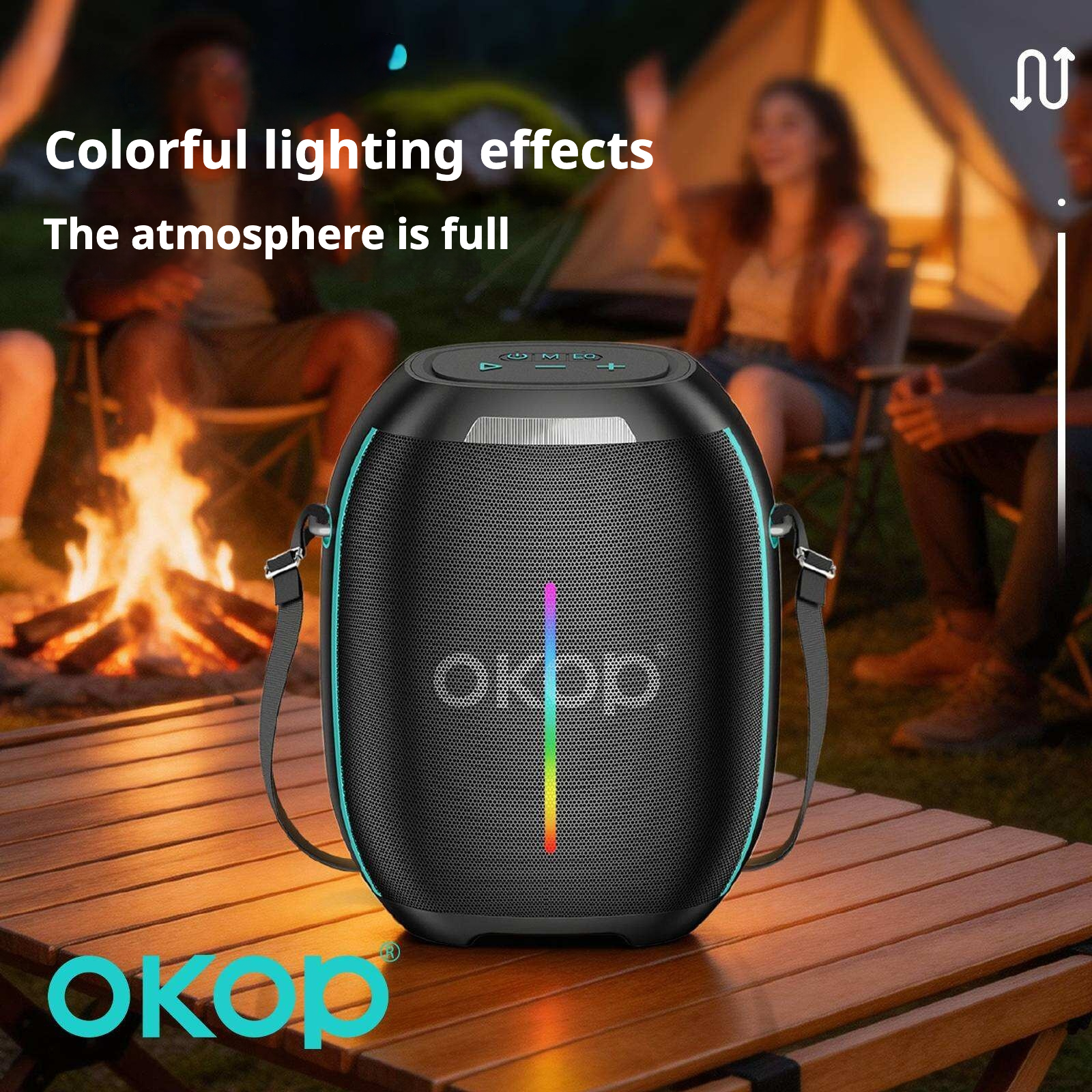 KP-8007 Best-selling Wireless Bluetooth Speaker Featuring A Microphone Shoulder Strap And Colorful Lights 250W High Power Long Battery Life Ideal For Outdoor Parties Factory Stock Available photo 4