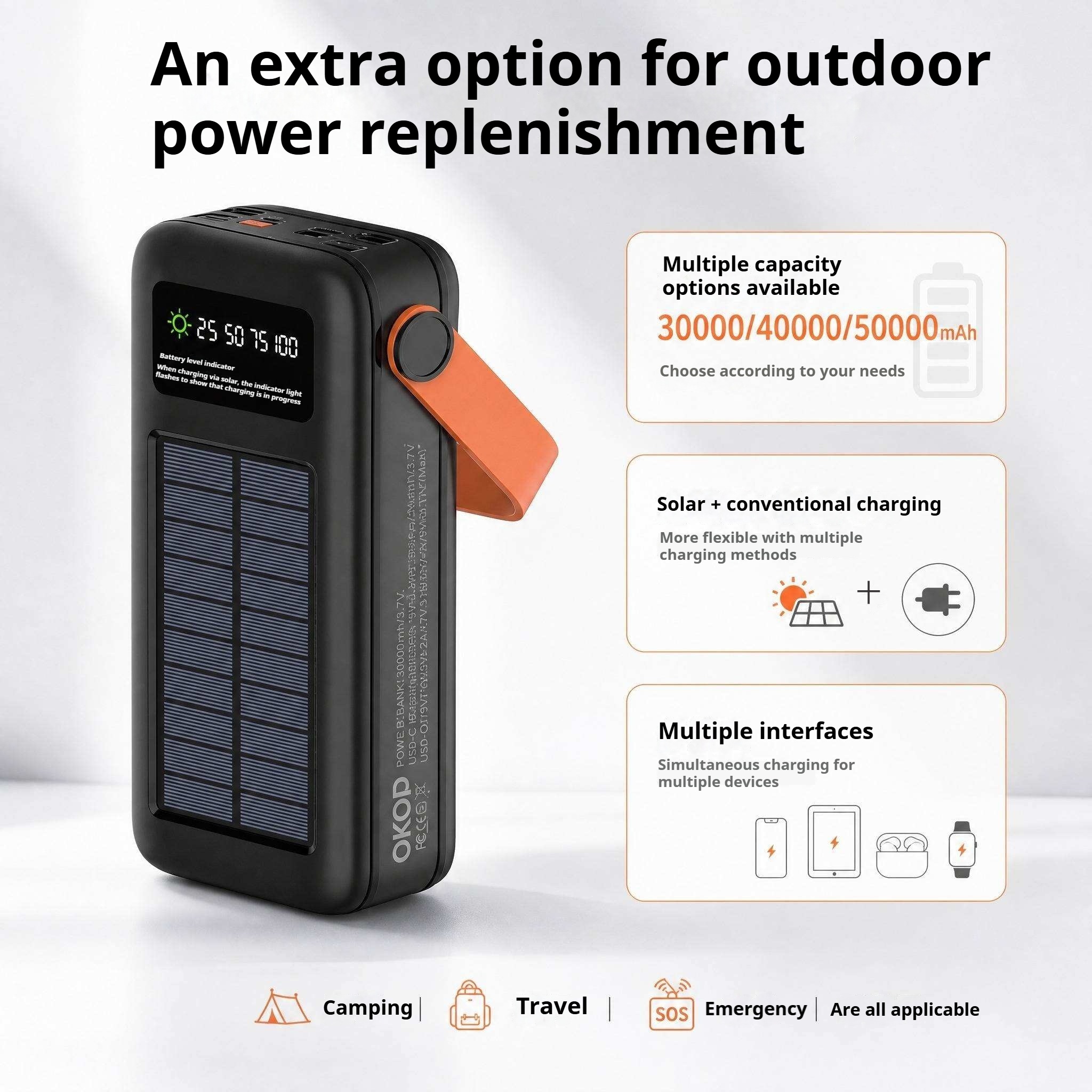 KP-723 Best-selling 50,000mAh High-Capacity Portable Power Bank With Handle And Digital Battery Display Factory Direct Shipping photo 6