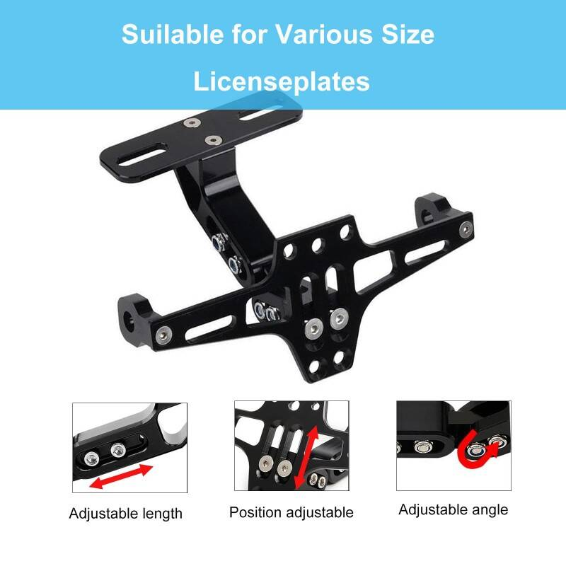 Durable Aluminium Motorcycle Number Plate Holder With Adjustable Angle, LED Light For Night Visibility, Compatible L Plates For Motorcycle, License Plate, Motorbike Number Plate, Bike Number Plate, L photo 5