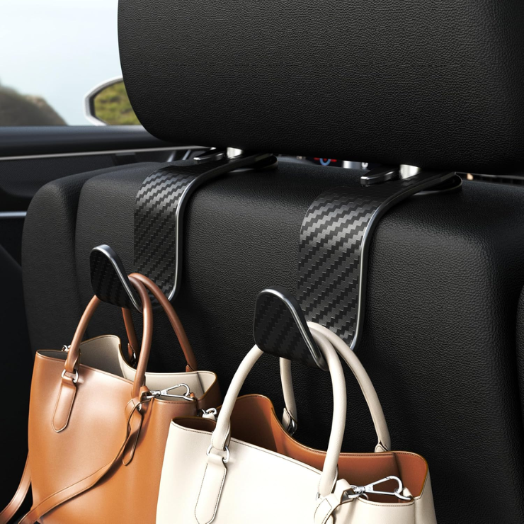 4-Pack Car Headrest Hooks Holds 55lbs Seat Storage Organizer For Bags photo 3