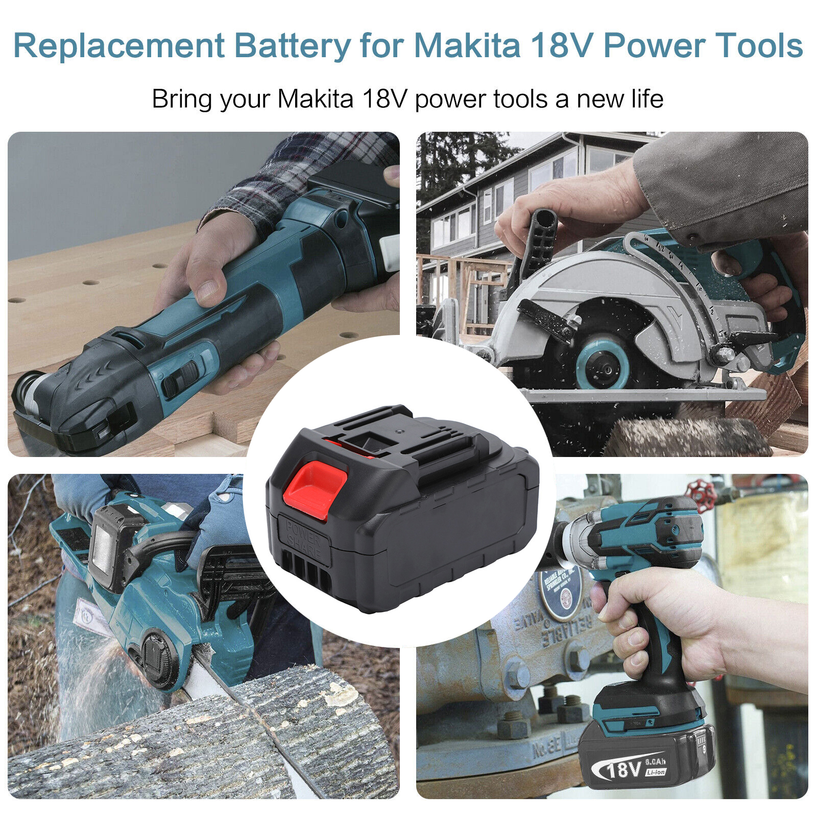 1 Piece 18V Li-ion Battery For  Cordless Multi Tool 2000mAH photo 5
