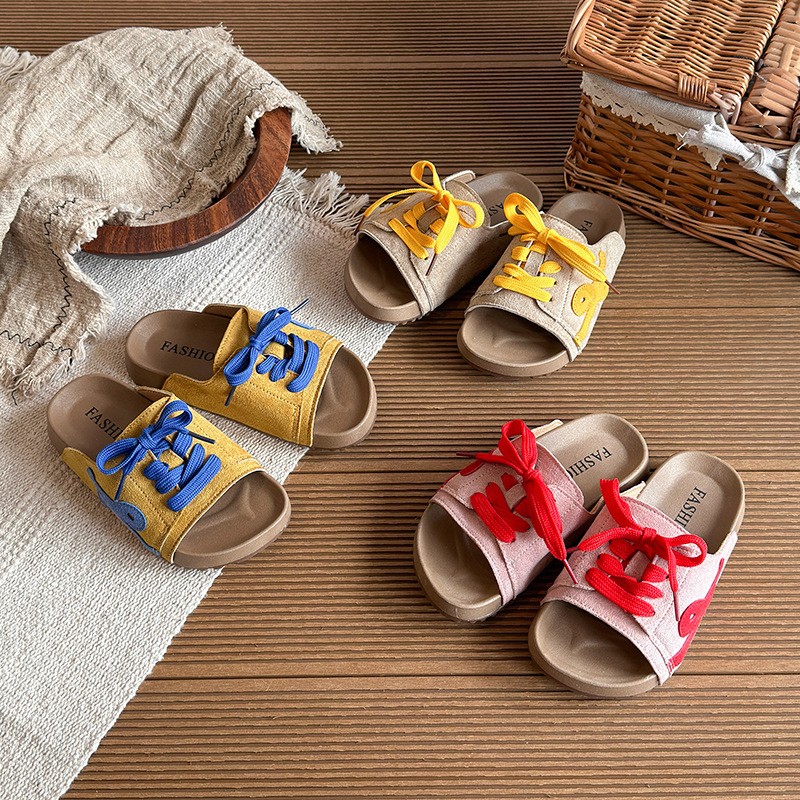 2026 Summer New Girls Platform Slippers, Trendy Casual Non-slip Versatile Outdoor Lace-up Slide Sandals photo 2