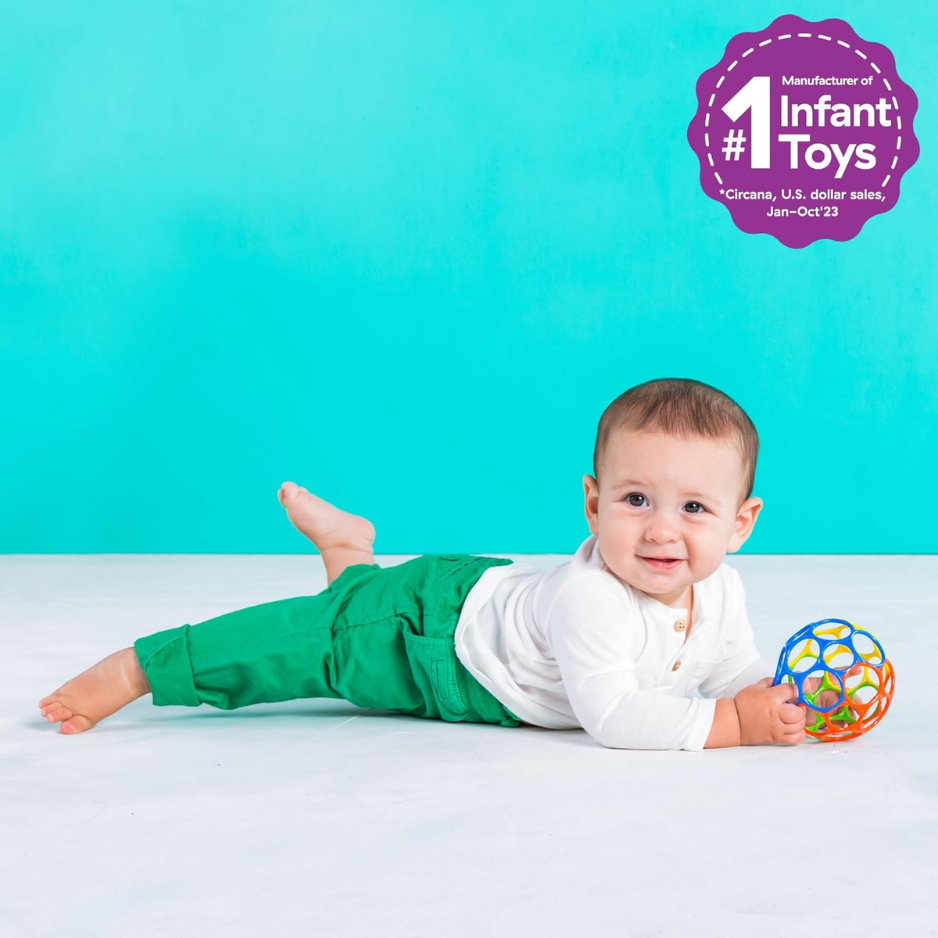 Easy-Grip Infant Ball Toy, 4-Inch BPA-Free Sensory Baby Ball, Lightweight Grasping Toy For Newborns & Toddlers, Multicolor photo 5