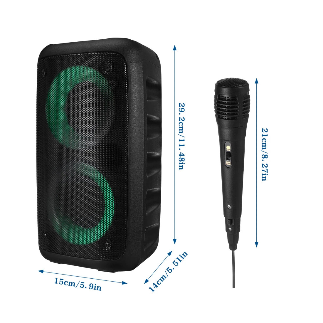 Portable Bluetooth Speaker Sub Woofer Heavy Bass Sound System Party Mic photo 6