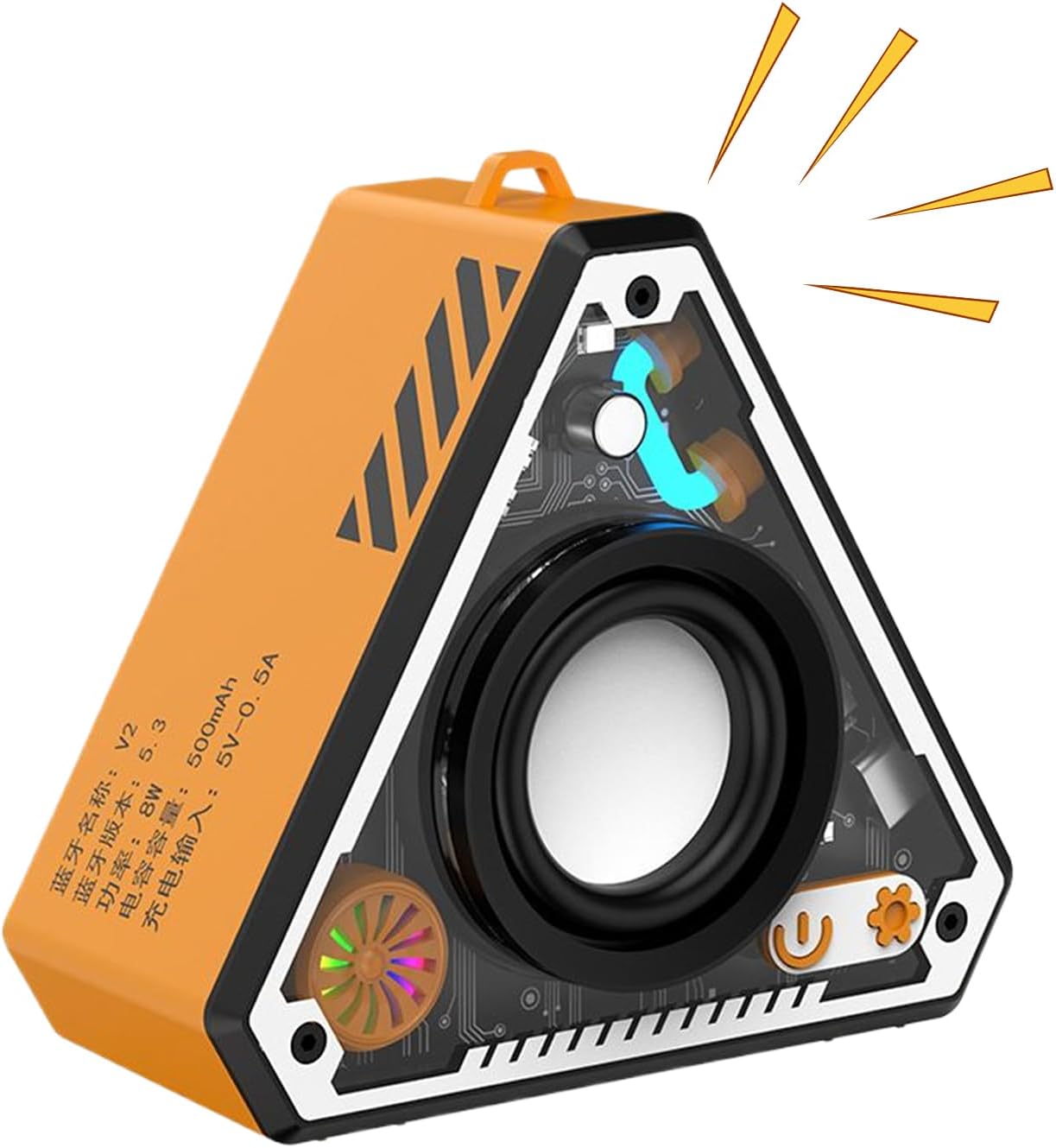 Cross-border V2 Wireless Bluetooth Audio Outdoor Portable Mecha Subwoofer Dual-machine Interconnected Mini Desktop Small Speaker-orange photo 6