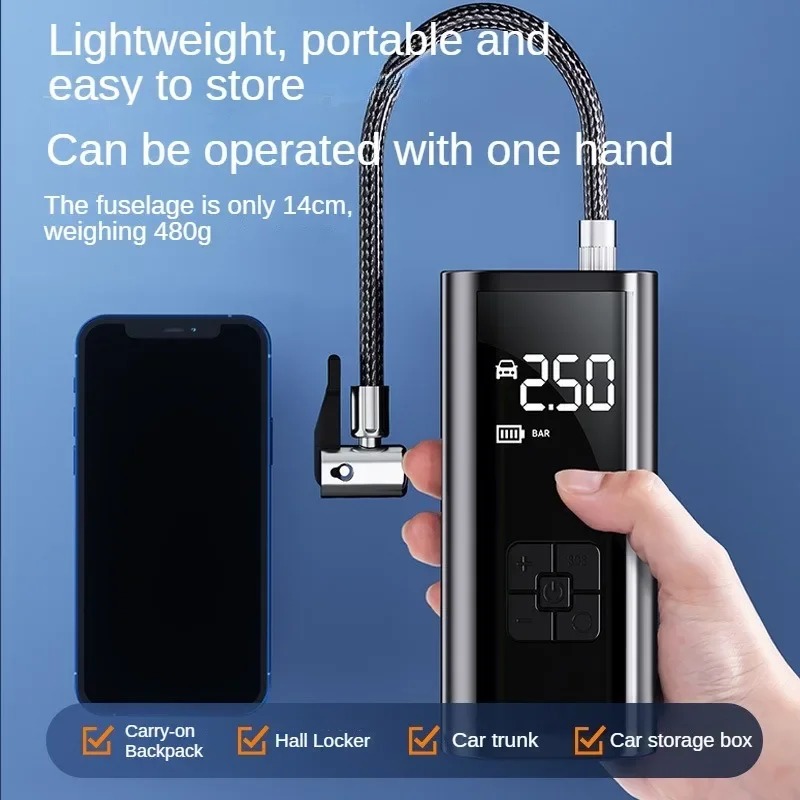 Portable Tire Inflator  Rechargeable Electric Inflator For Cars And Bicycles  Digital Air Compressor  Ball Pump photo 6