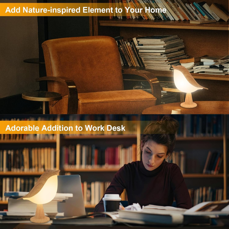Deogos Small Desk Lamp, Cute Bird Light Cordless Lamp With 3 Color Temperature And Touch Sensor,Kids Night Light With Rechargeable Battery For Bedroom Nightstand Bedside Table Room Decor photo 5