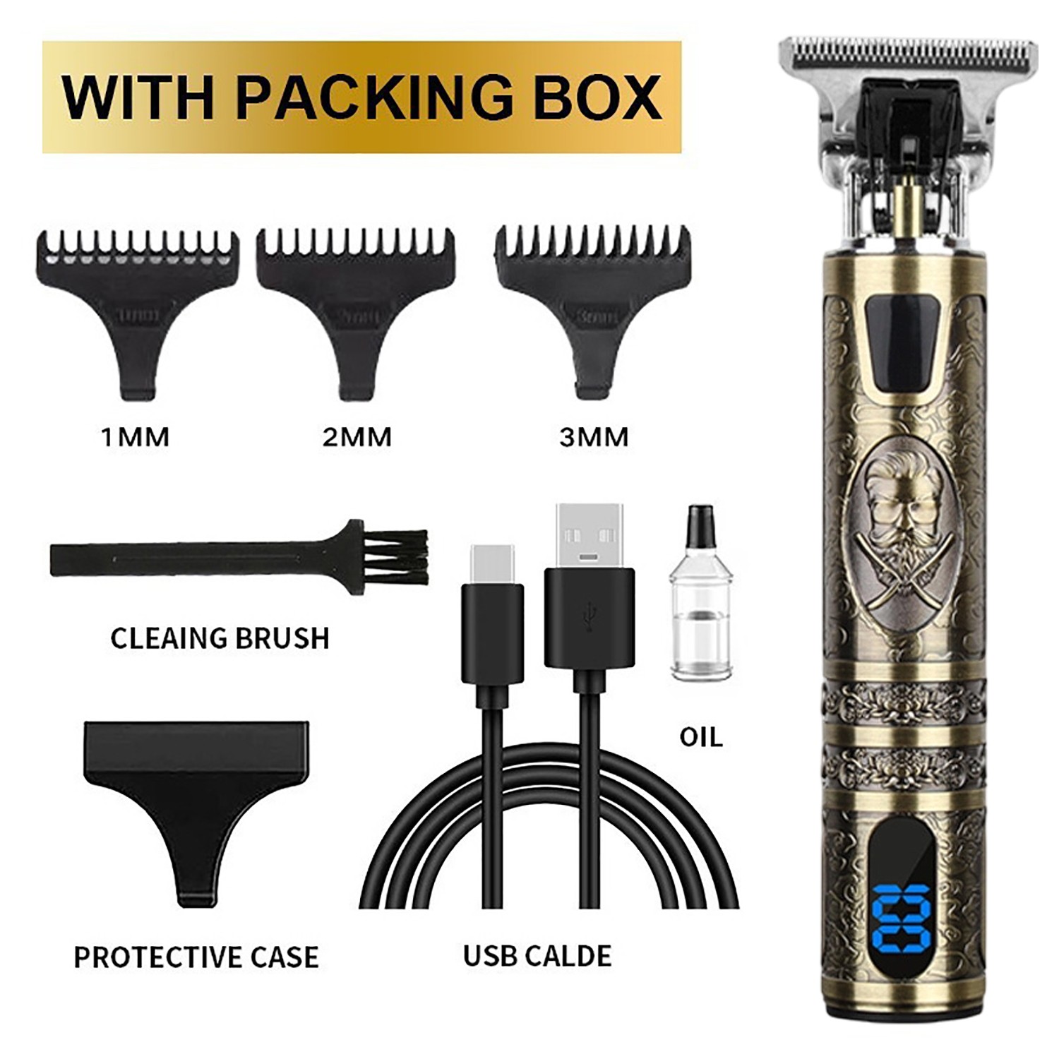 Cordless Beard Trimmer Hair Clippers Hair Cutting Barber Shaving Machine For Men photo 6