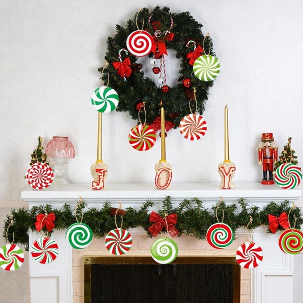 Christmas Candy Ornaments 16 Units, Lollipop And Candy Cane Hanging Tree Decorations For Home, New Year Party And Holiday Decor photo 2