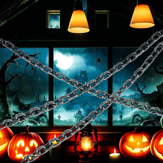 2-Piece 6FT Halloween Plastic Chains Fake Chain Links For Haunted House, Costume And Scary Party Decor photo 3