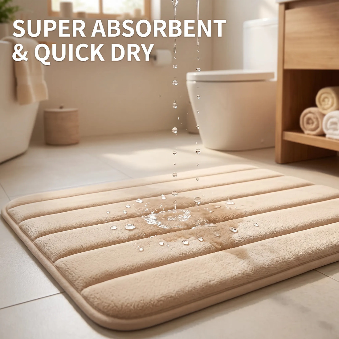 MEMORY FOAM BATH MAT PEDESTAL SET NON SLIP TOILET BATHROOM CONTOUR RUGS 3 PIECE photo 7