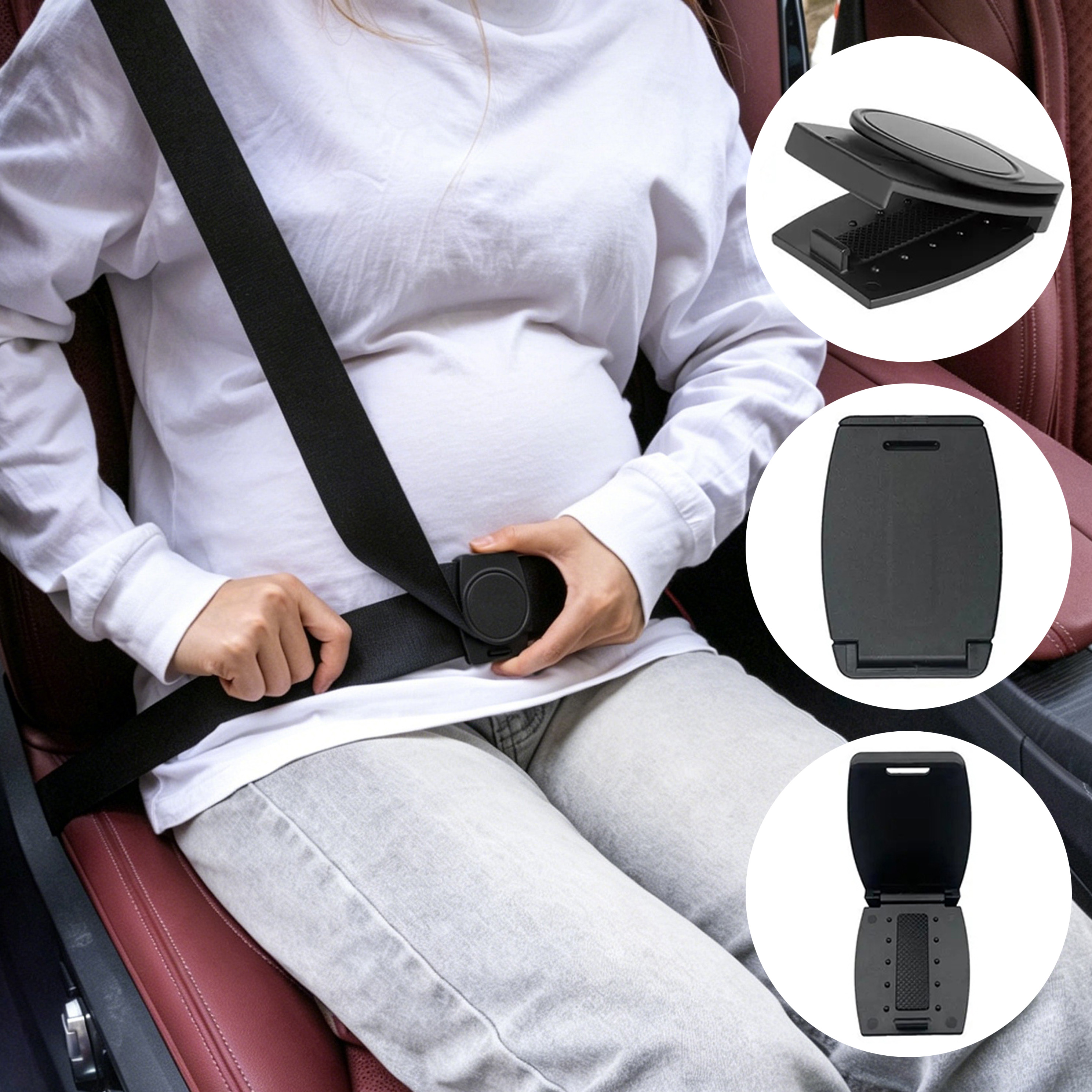 Car Seat Belt Adjuster Clamp Shoulder Neck Locking Clip Protector Durable Portable Comfortable Driving Black 2Pcs Pack photo 2