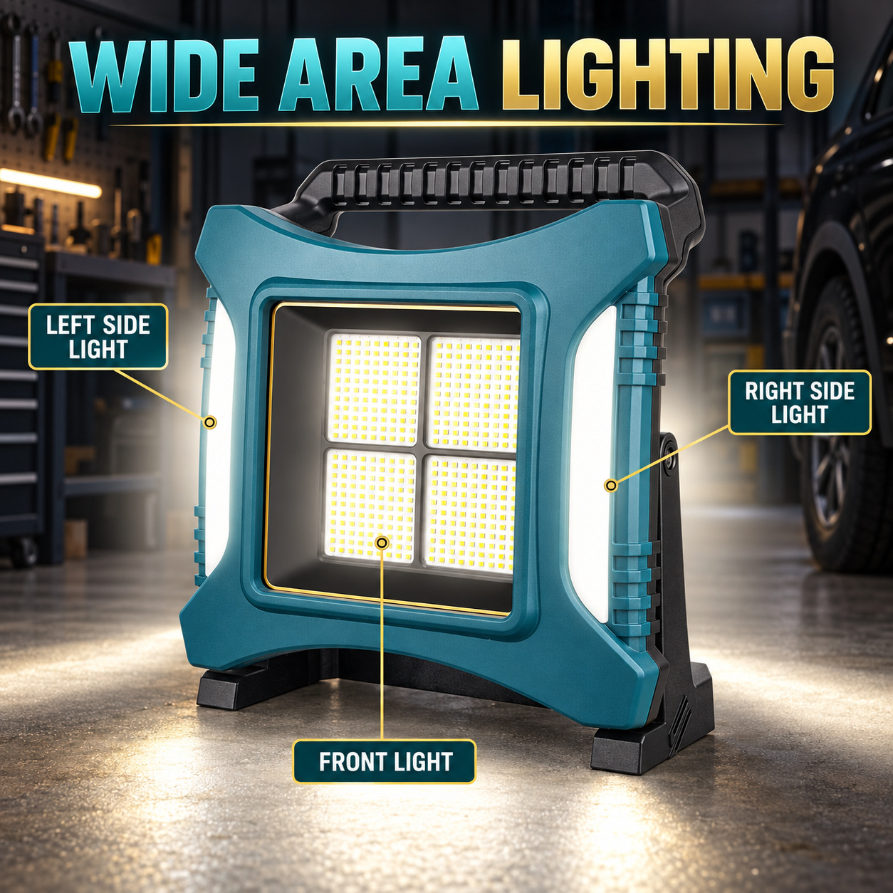 Rechargeable Battery Display Type C Batteryversion 18650 W8142 4 SMD 2835 LED Flood Light 6500mAh photo 5