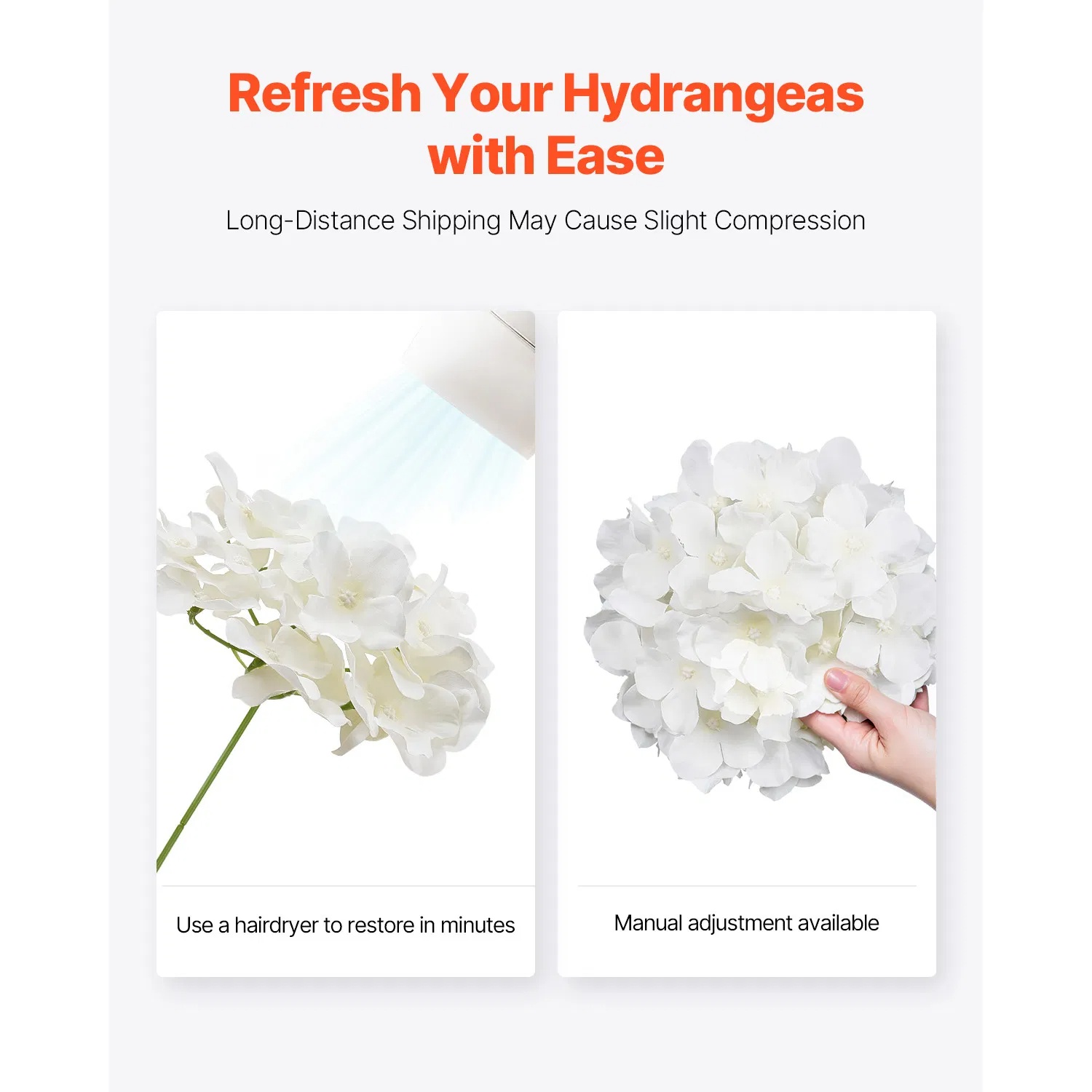 Artificial Flowers, 65 Pcs Real Looking White Silk Fake Hydrangea Bulk, White Faux Bridal Shower With Stems For DIY Wedding Bouquets, Home Centerpieces Arrangements, Party Tables Decorations photo 5