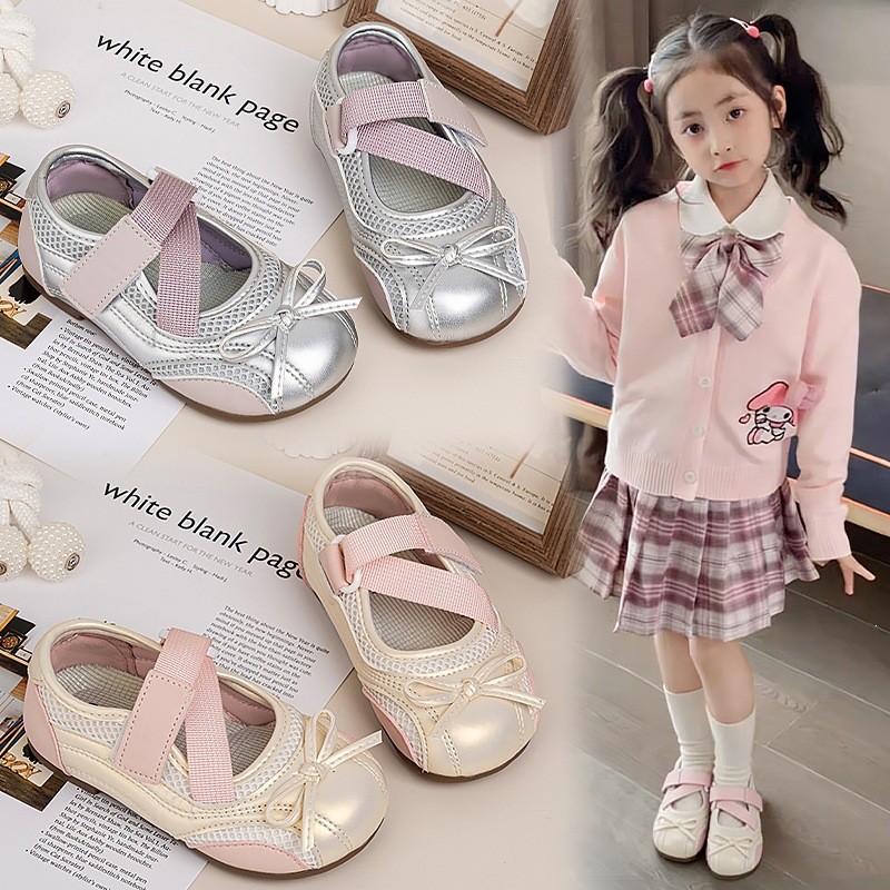 2026 Spring & Autumn Girls Shallow Mouth Leather Shoes, Retro Mary Jane Flats, Versatile Soft Leather Bow Ballet Shoes photo 4