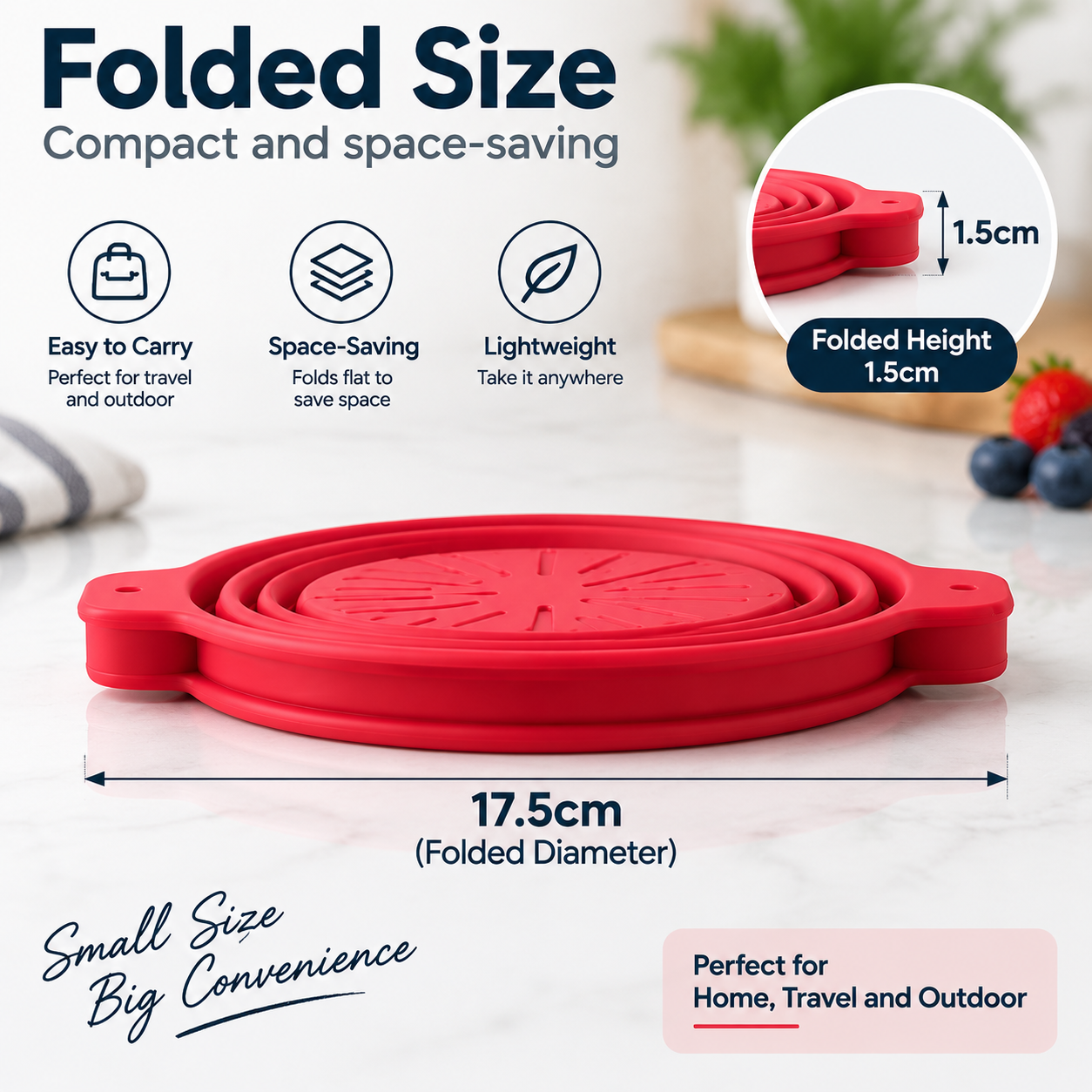 Collapsible Silicone Bowl Portable Foldable Food Container Travel Camping Bowl photo 7