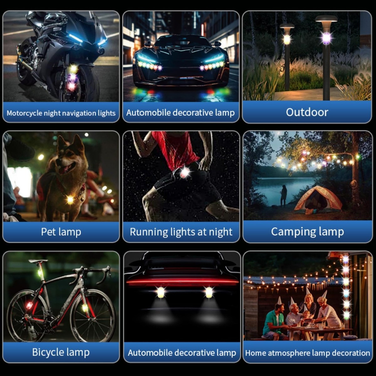 Mini LED 7Colors Universal Anti-collision Warning Lamp Signal Light Strobe Light photo 2