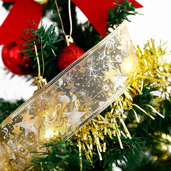 19FT 60 LED Christmas Tree Ribbon Fairy Lights 6M Shining String Lights For Holiday Decorations photo 4