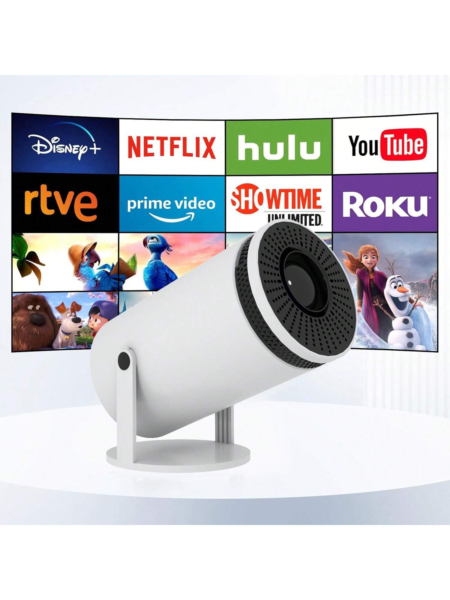 Smart Portable  Theater Projector With Trapezoidal Image Correction,  Wifi 6 Support, Android 12 And Multiple Ports, Mini Size For Phone And Laptop photo 7