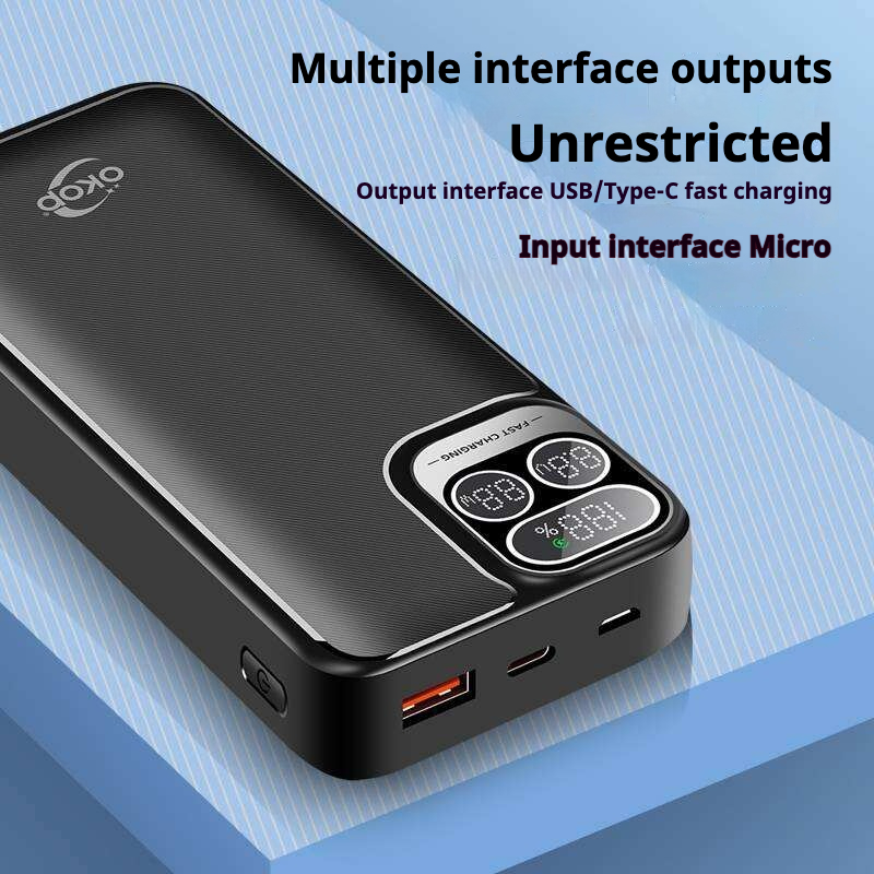 KP-704 Best-selling 20,000mAh High-capacity Fast-charging Power Bank With Digital Display And Built-in Dual Cables In Stock photo 4