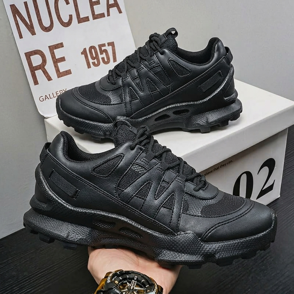 Men's Soft Sole Breathable Sports Walking Shoes, Breathable Cross-Country Running & Outdoor Hiking Shoes For Men photo 4