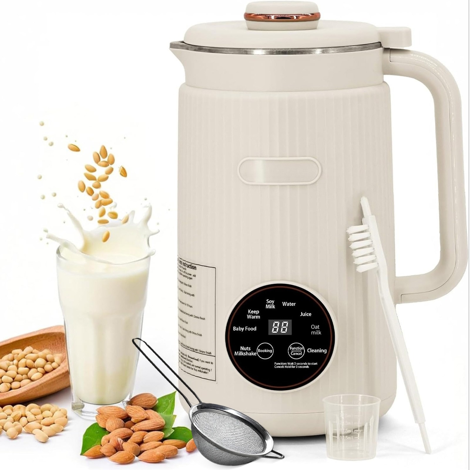 1.2L Nut Milk Maker 8-in-1 Automatic Almond Soy Oat Milk Machine Self Cleaning photo 1