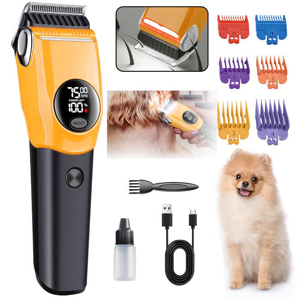 LCD Professional Dog Clippers Cordless Pet Trimmer Grooming Kit Thick Curly Coat photo 1