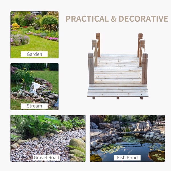 5 Ft Wooden Garden Bridge Footbridge photo 7