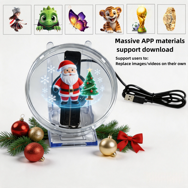 Wiilala LS-12 Ultra HD Mini 3D Holographic Fan, USB 5V3A Power Supply, APP Control, Built-in Speaker For Shop Promotion Holiday Event Decoration photo 7