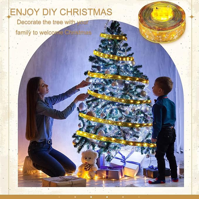 19FT 60 LED Christmas Tree Ribbon Fairy Lights 6M Shining String Lights For Holiday Decorations photo 6