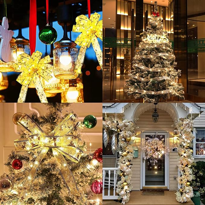 19FT 60 LED Christmas Tree Ribbon Fairy Lights 6M Shining String Lights For Holiday Decorations photo 7