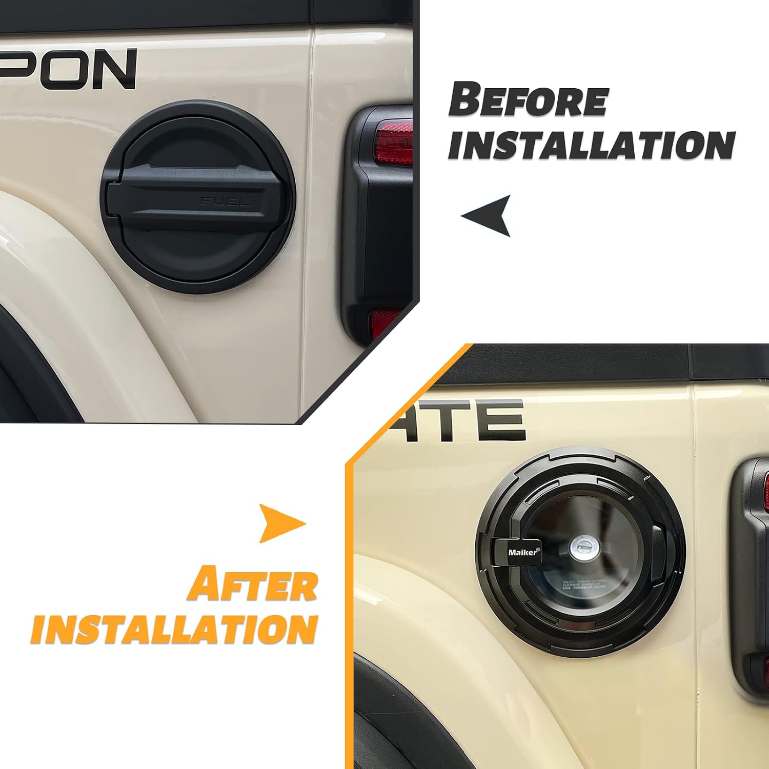 MAIKER Transparent Gas Tank Cap Cover For 2018-2025 Je Ep Wrangler JL 2 Door 4 Door Rubicon Sahara, Aluminum photo 6