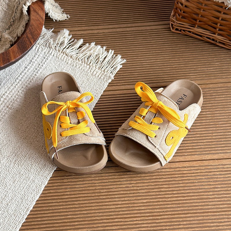2026 Summer New Girls Platform Slippers, Trendy Casual Non-slip Versatile Outdoor Lace-up Slide Sandals photo 1