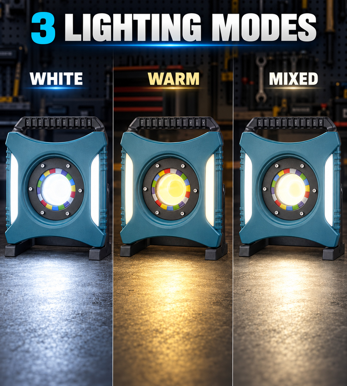 Rechargeable Type C COB Batteryversion 18650 W8144 1 3 Hour Runtime LED Flood Light Adjustable photo 5