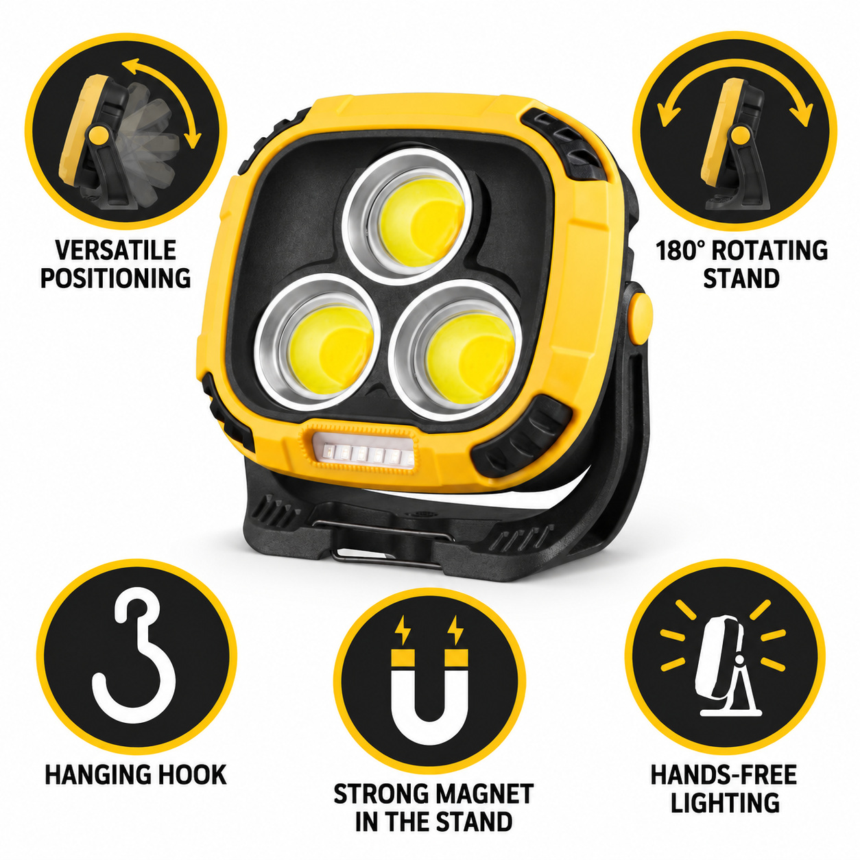 Rechargeable Magnetic Battery Display Type C LED Work Light Base Hanging W891 1 Adjustable Stand photo 4