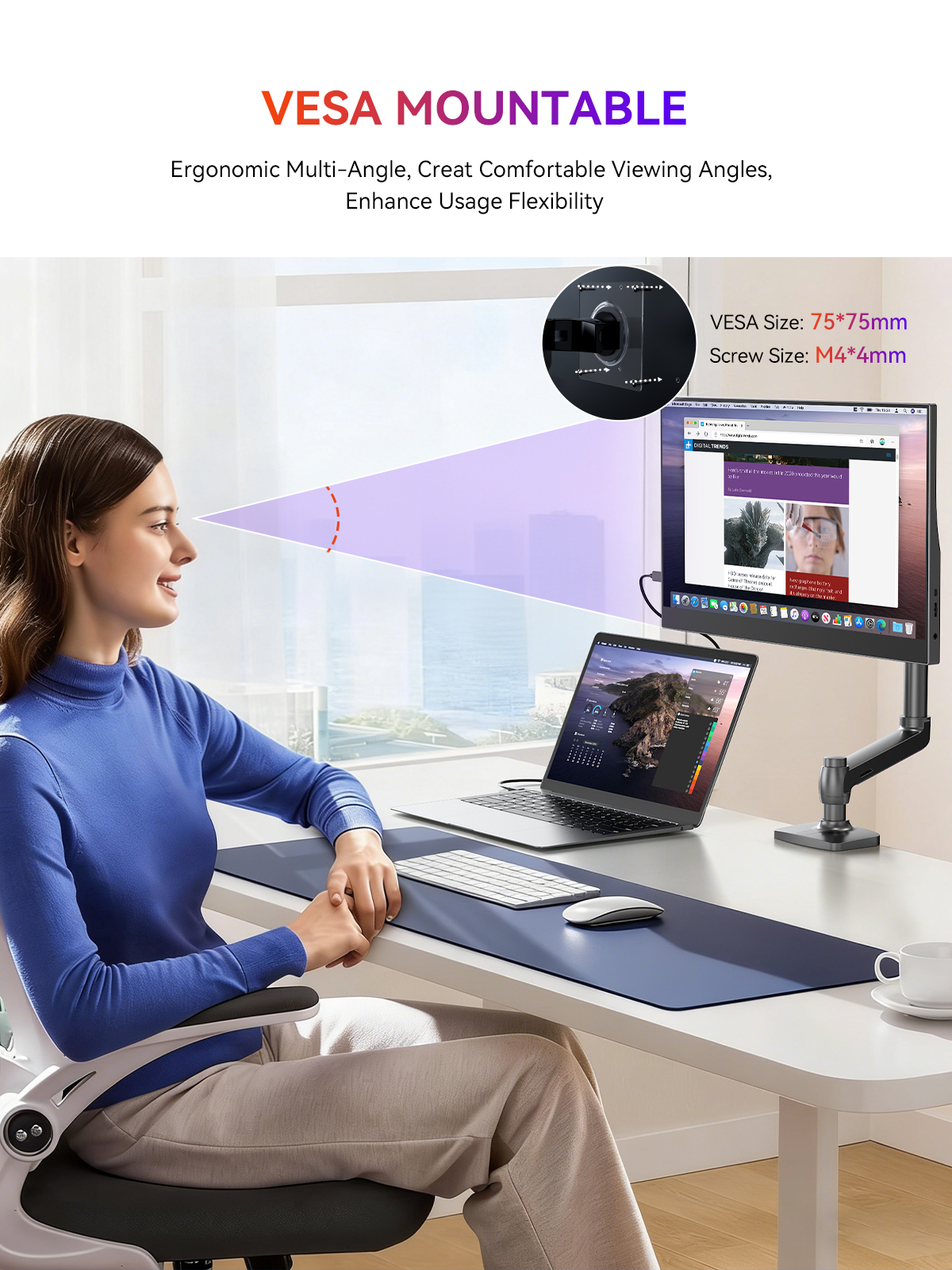 UPERFECT 15.6 Inch Portable Monitor 1080P FHD IPS Display 125 Percent SRGB USB C HDMI Plug And Play Built In Stand Dual Speakers For Laptop PC MacBook PS5 Xbox Switch photo 4