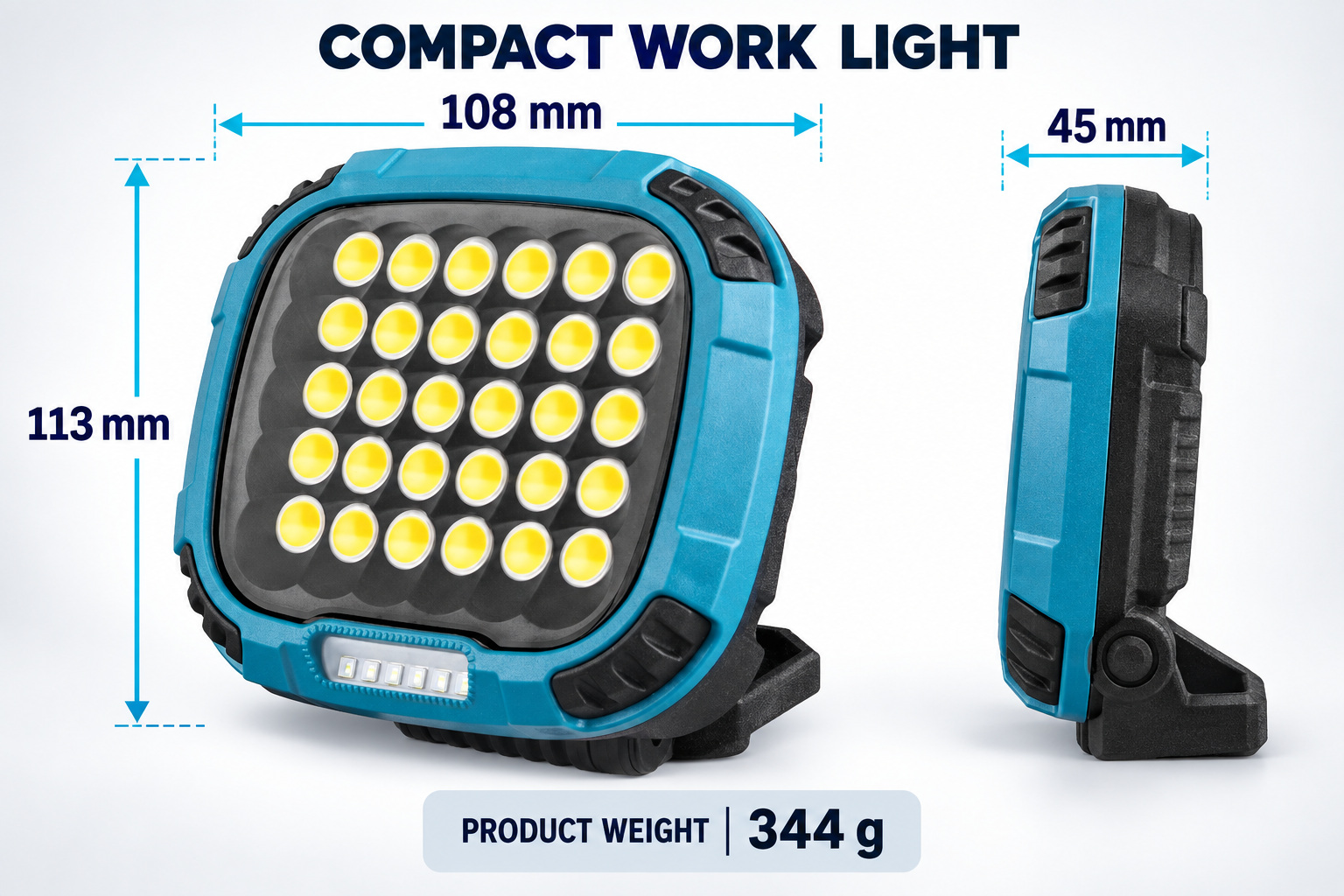 Rechargeable Magnetic Battery Display Type C Built In Hook 18650 W893 3 4000mAh LED Flood photo 4