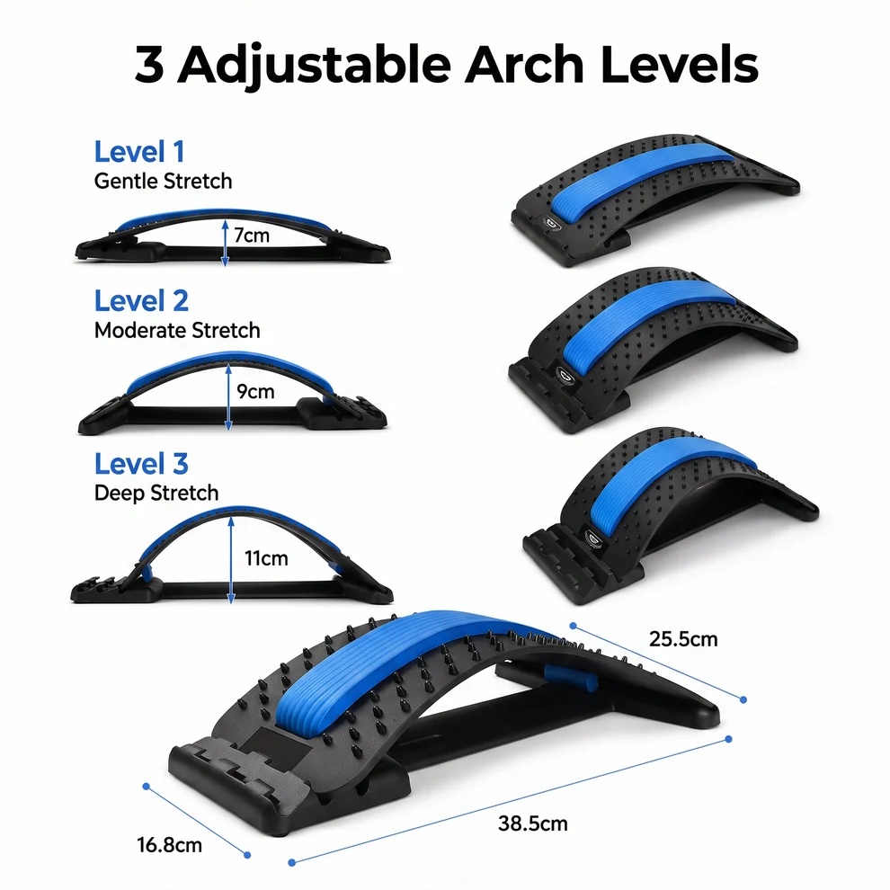 3 Level Adjustable Portable Back And Lower Back Stretcher photo 4