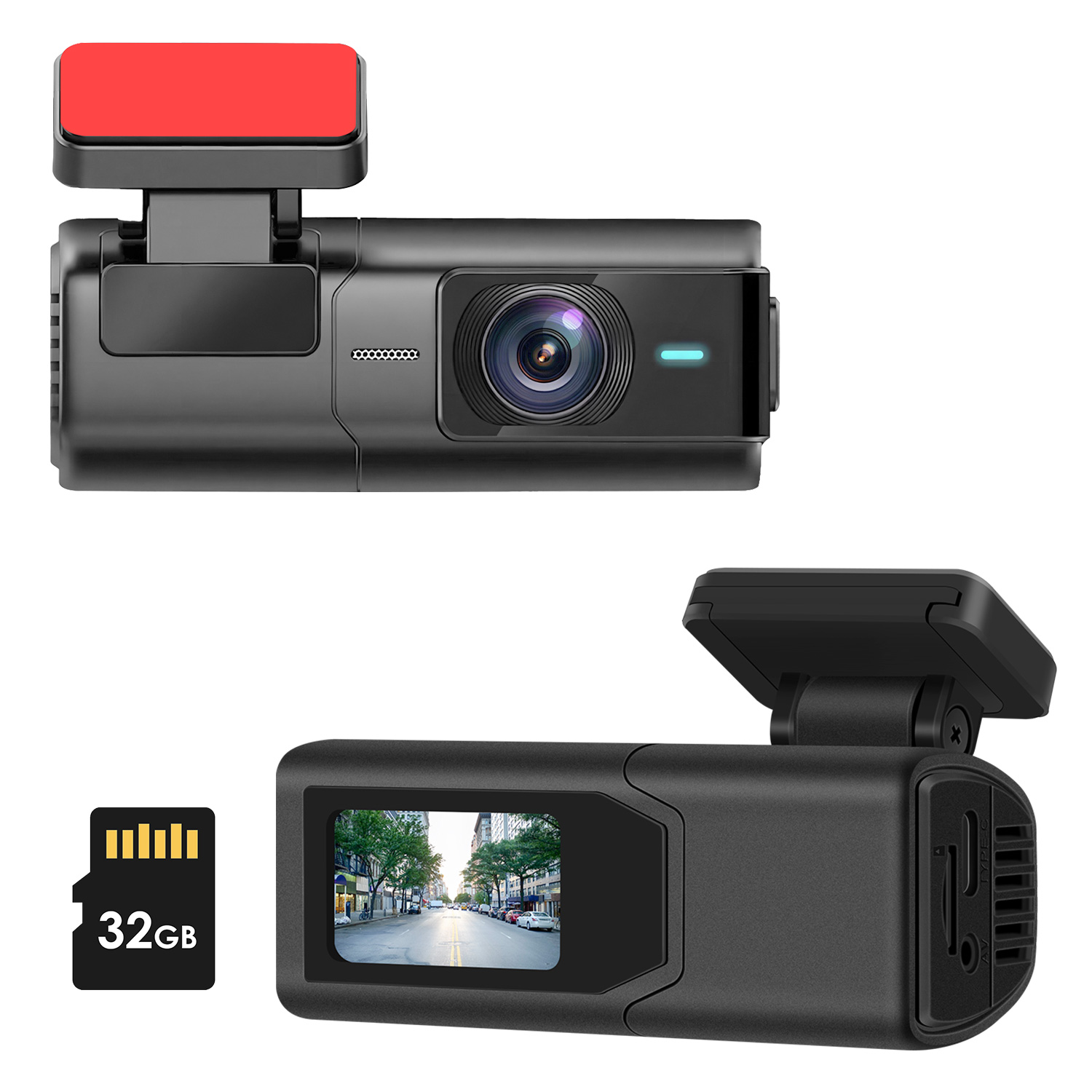 1Pc 2K HD Front Dash Cam For Car With IPS Screen Night Vision Loop Recording Included 32G Storage Card 140 Degree Wide Angle WiFi App Control Front Dashcam photo 4