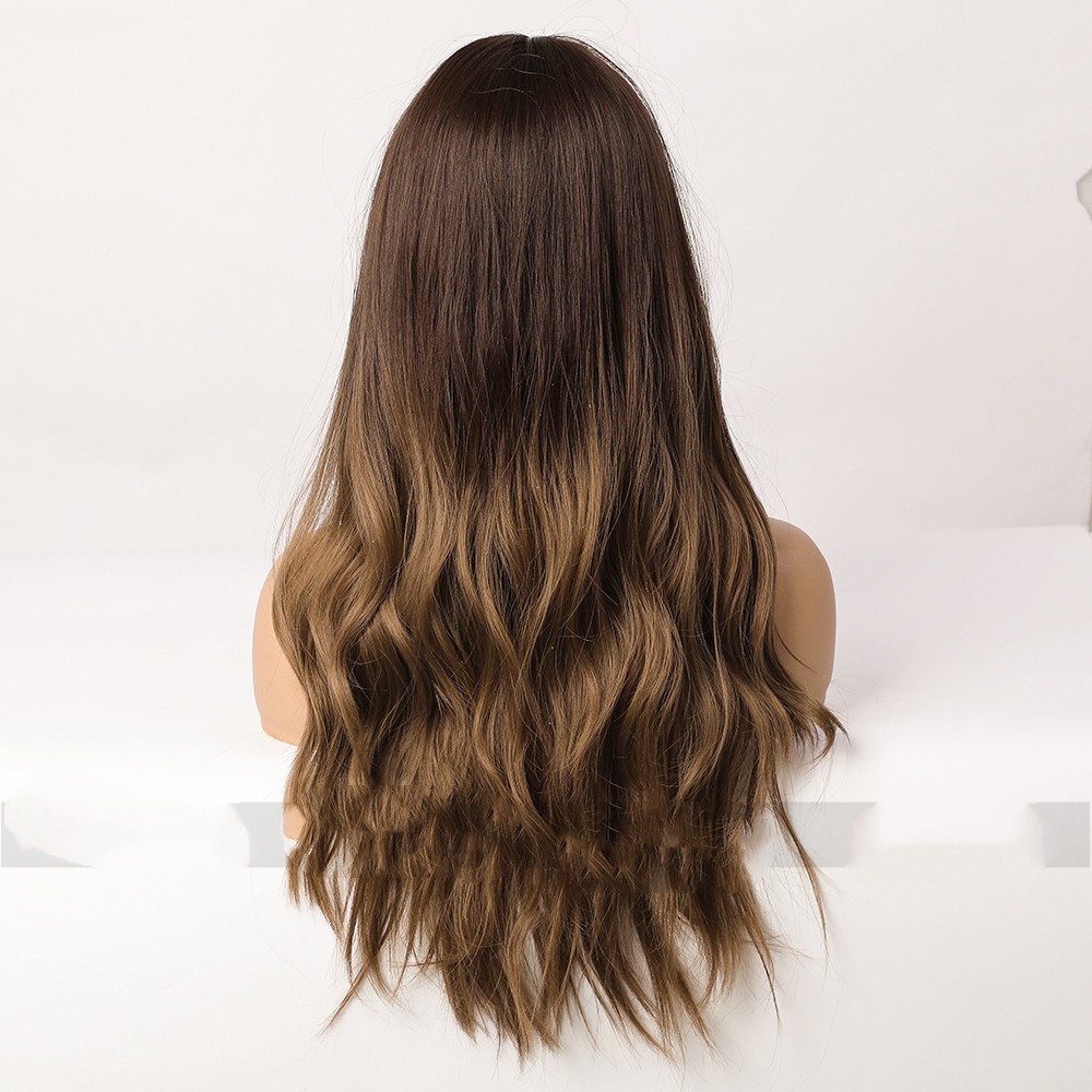 Medium Gradient Brown Highlight Wig Female photo 3