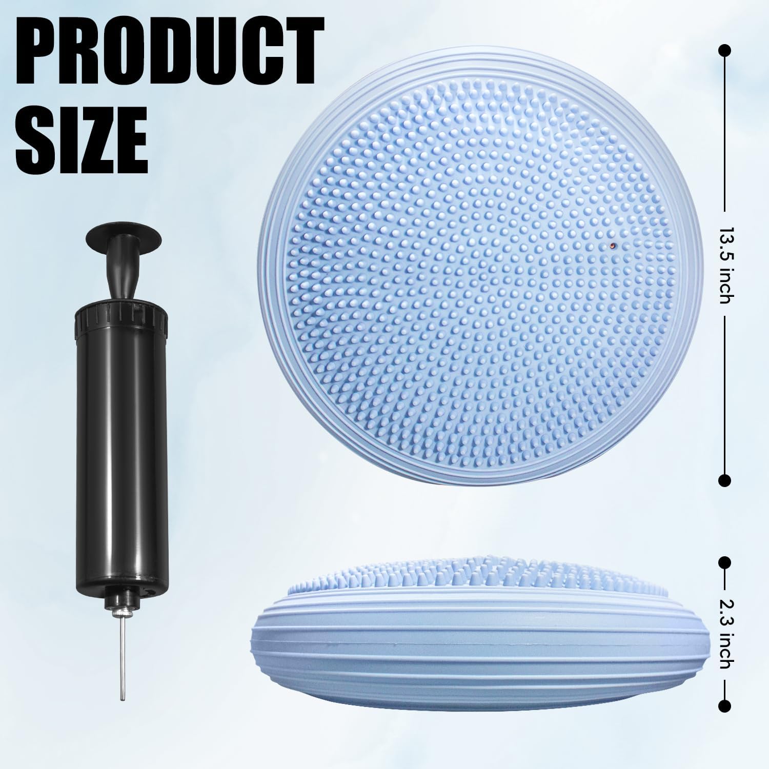 Women's Odorless Wear Resistant PVC Yoga Balance Pad, Inflated Wobble Cushion & Balance Disc With Free Air Pump For Core Strengthening, Posture & Home Fitness photo 5