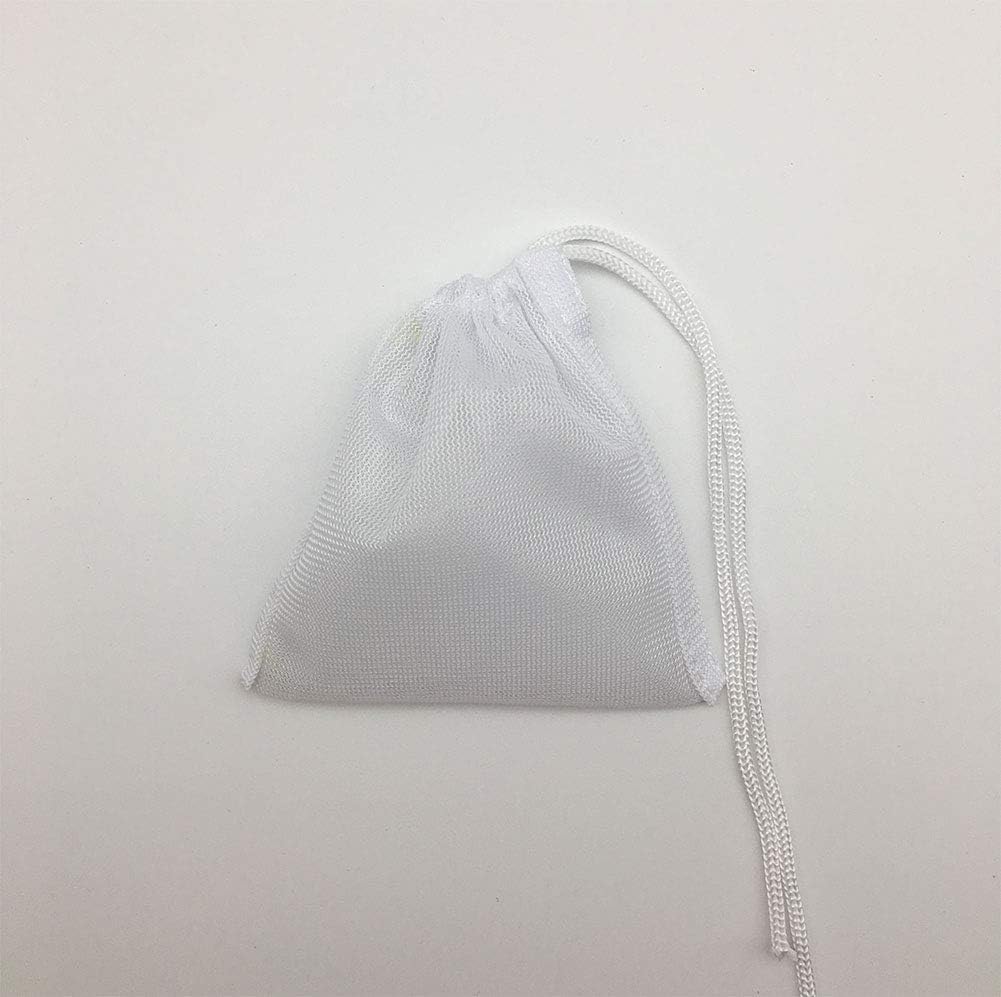 Fish Tank Small Sized Filter Bags, 6 Pack High Flow Bags 3 By 4 Inches Aquarium Filter Media Mesh Bags With Nylon Drawstrings,White photo 3
